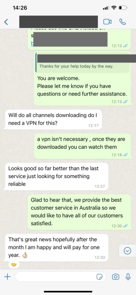 Bekräftelse av prenumerationsförnyelse via WhatsApp